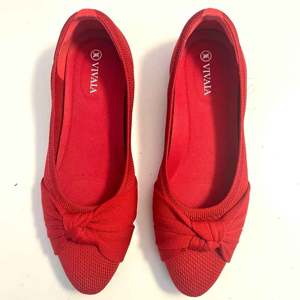 Vivaia Red Size 37 Bibi Knotted Flats